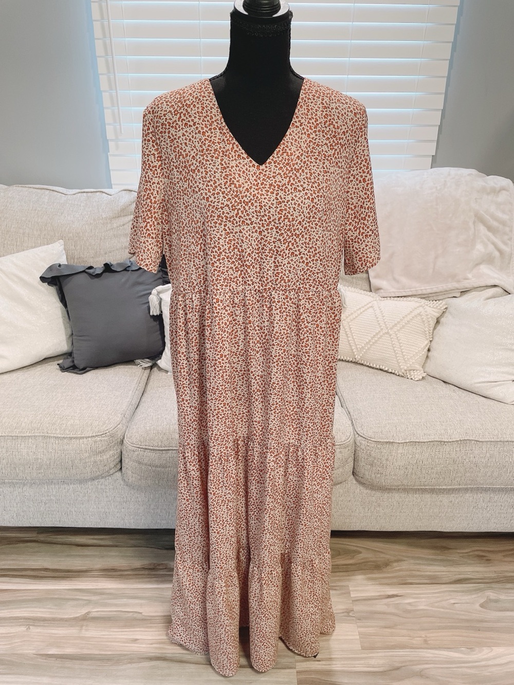 Shein Maxi Length Leopard Print Dress Size Large